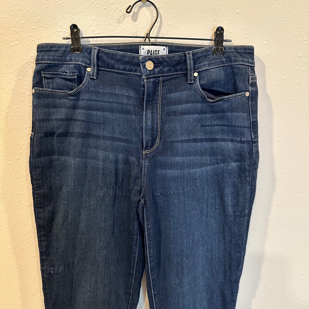 PAIGE Hoxton Ankle Jeans Womens 32 Dark Blue High Rise Skinny‎ Stretch Denim - Picture 4 of 16